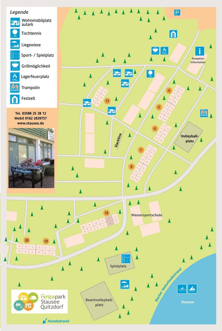 Lageplan der Bungalowsiedlung